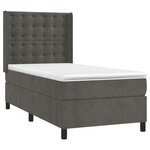 vidaXL Sommier à lattes de lit matelas et LED Gris foncé 100x200 cm