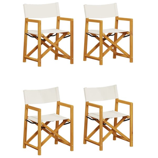 vidaXL Chaises de jardin pliables lot de 4 blanc crème tissu