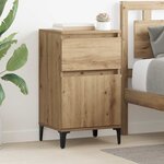vidaXL Cabinet de chevet avec tiroir chêne artisanal 40 x 35 x 70 cm