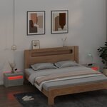 vidaXL Tables de chevet 2 Pièces avec LED Gris béton 60x35x40 cm
