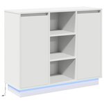 vidaXL Buffet LED Blanc 90 x 32 x 75 cm Bois d'ingénierie