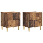 vidaXL Table de chevet 2 Pièces Bois ancien 43 x 34 5 x 48 cm