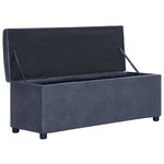 vidaXL Banc avec compartiment de rangement 116 cm Gris Similicuir daim