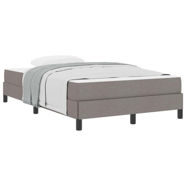 vidaXL Lit à ressorts avec matelas Taupe 120 x 190 cm tissu