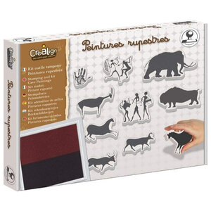 Tampons - 10 modèles peintures préhistoriques - Encre lavable - Dès 3 ans - Activité pédagogique