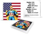 Pièce de monnaie en Argent 1 Dollar g 31.1 (1 oz) Millésime 2024 CAPTAIN TRUMP