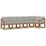 vidaXL Ensemble de canapés d'extérieur 6 pc Naturel et gris clair