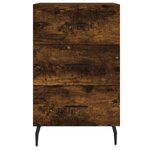 vidaXL Table de chevet chêne fumé 40x40x66 cm bois d'ingénierie