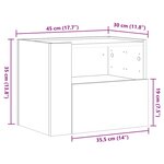 vidaXL Tables de chevet murales 2 Pièces chêne fumé 45x30x35 cm