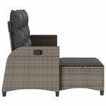 vidaXL Canapé de jardin inclinable coussins forme de L gris polyrotin