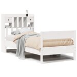vidaXL Lit bibliothèque sans matelas blanc 75x190cm bois de pin massif