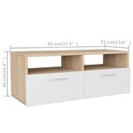 vidaXL Meubles TV 2 Pièces Bois d’ingénierie 95x35x36 cm Chêne et blanc