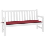 vidaXL Coussin de banc de jardin rouge bordeaux 200x50x4 cm