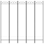 vidaXL Cloison de séparation 5 panneaux Blanc 200x200 cm Tissu