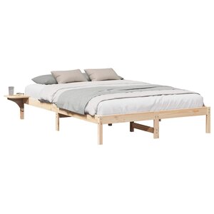 vidaXL Cadre de lit Naturel 150 x 200 cm Pin massif