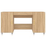 Bureau table poste de travail meuble d'ordinateur informatique étude chêne sonoma 140 x 50 x 75 cm bois d'ingénierie brun 02_0023647