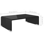 vidaXL Meuble TV/support pour moniteur 40x25x11 cm verre noir