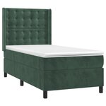 vidaXL Sommier à lattes de lit matelas LED Vert foncé 90x190cm Velours