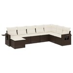 vidaXL Salon de jardin avec coussins 9 Pièces marron résine tressée
