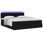 VidaXL Cadre de lit ottoman avec matelas noir 160x200 cm tissu