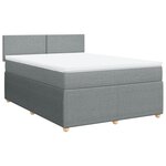 vidaXL Sommier à lattes de lit avec matelas Gris clair 140x190cm Tissu