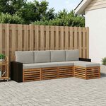 vidaXL Ensemble de canapés d'extérieur 5 Pièces Naturel et gris clair
