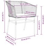 vidaXL Ensemble de jardin de 5 pièces avec des coussins en poly rotin noir.