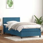 vidaXL Sommier à lattes de lit et matelas et LED bleu foncé 80x210 cm velours