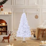 vidaXL Arbre de Noël artificiel avec branches épaisses blanc 120cm PVC