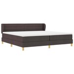 vidaXL Lit à ressorts avec matelas Marron foncé 200 x 200 cm tissu