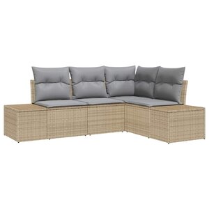 vidaXL Ensemble de canapé de jardin 4 Pièces Beige et Gris clair