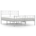 vidaXL Cadre de lit métal avec tête de lit/pied de lit blanc 140x200cm