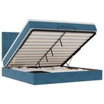 vidaXL Cadre de lit ottoman avec matelas bleu foncé 200x200 cm velours