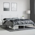 vidaXL Cadre de lit métal sans matelas et tête de lit blanc 160x200 cm