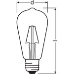 Osram ampoule led edison clair filament  2 5w=25 e27 chaud