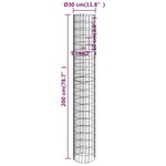 vidaXL Lit surélevé à gabion circulaire 3Pièces Acier galvanisé Ø30x200cm