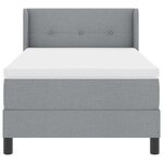 vidaXL Lit à ressorts et matelas gris clair  100 x 200 cm  en tissu