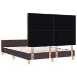 vidaXL Cadre de lit avec tête de lit Marron foncé 160 x 200 cm tissu