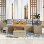 vidaXL Ensemble de canapé de jardin 9 Pièces Beige et Gris clair