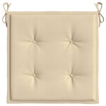 vidaXL Coussins de chaise jardin lot de 6 beige 40x40x4cm tissu oxford