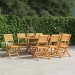 vidaXL Chaises de jardin pliantes lot de 8 47x62x90cm bois massif teck