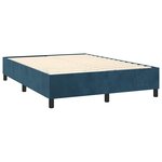 vidaXL Sommier à lattes de lit et matelas Bleu foncé 140x200cm Velours