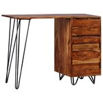 vidaXL Bureau avec 1 tiroir et 1 armoire Bois massif
