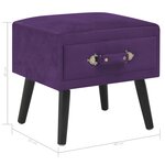 vidaXL Tables de chevet 2 Pièces Violet foncé 40x35x40 cm Velours