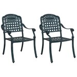 vidaXL Chaises de jardin 2 Pièces en aluminium vert
