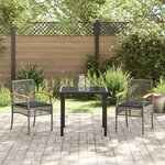 vidaXL Ensemble de salle à manger pour jardin 3 Pièces Gris polyrotin