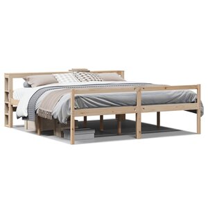 vidaXL Lit pour personne âgée et tête de lit 200x200cm bois pin massif