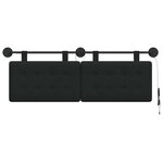 vidaXL Tête de lit suspendue Avec lumière LED Noir Tissu