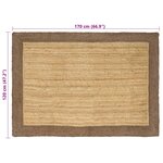 vidaXL Tapis de surface Gris 120 x 170 cm Jute