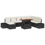 vidaXL Ensemble de canapé de jardin 9 Pièces Noir Poly rotin